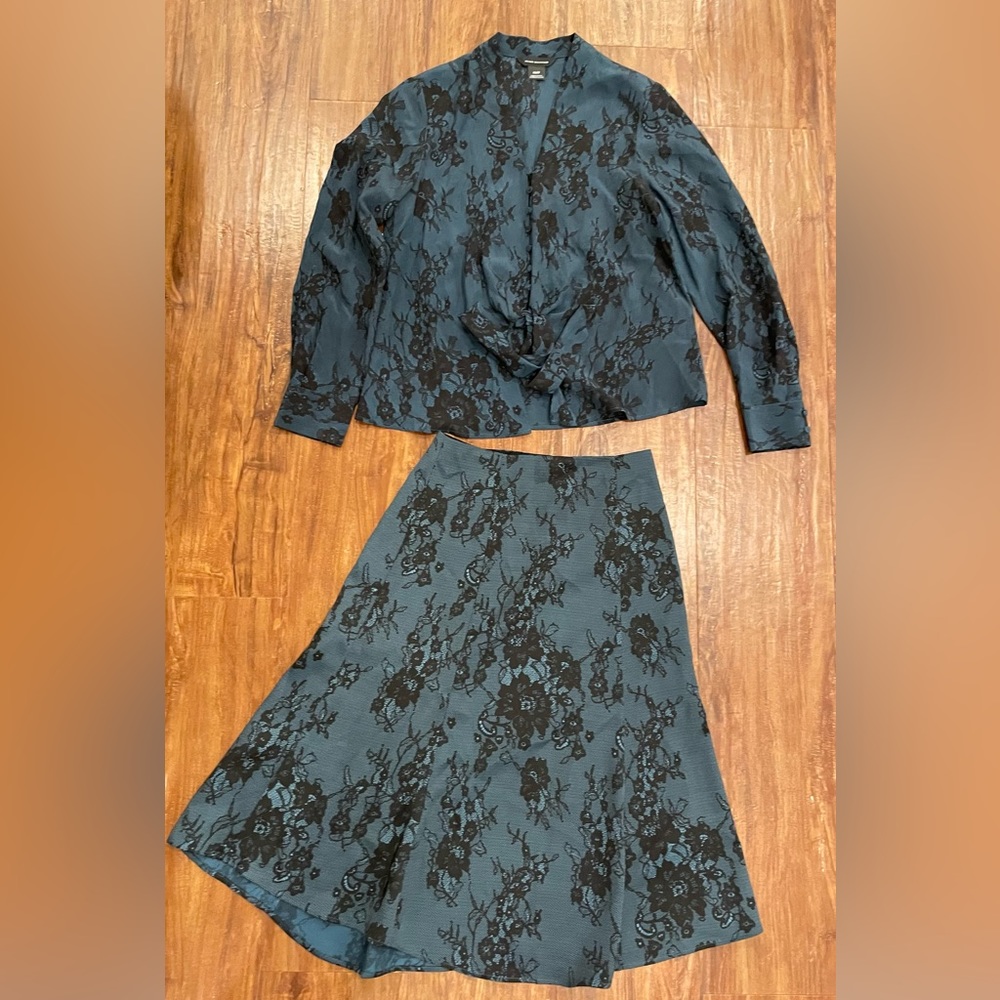CLUB MONACO Lace Pattern Shirt and Skirt
